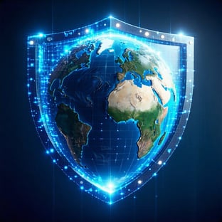 Digital earth with a shield protecting it